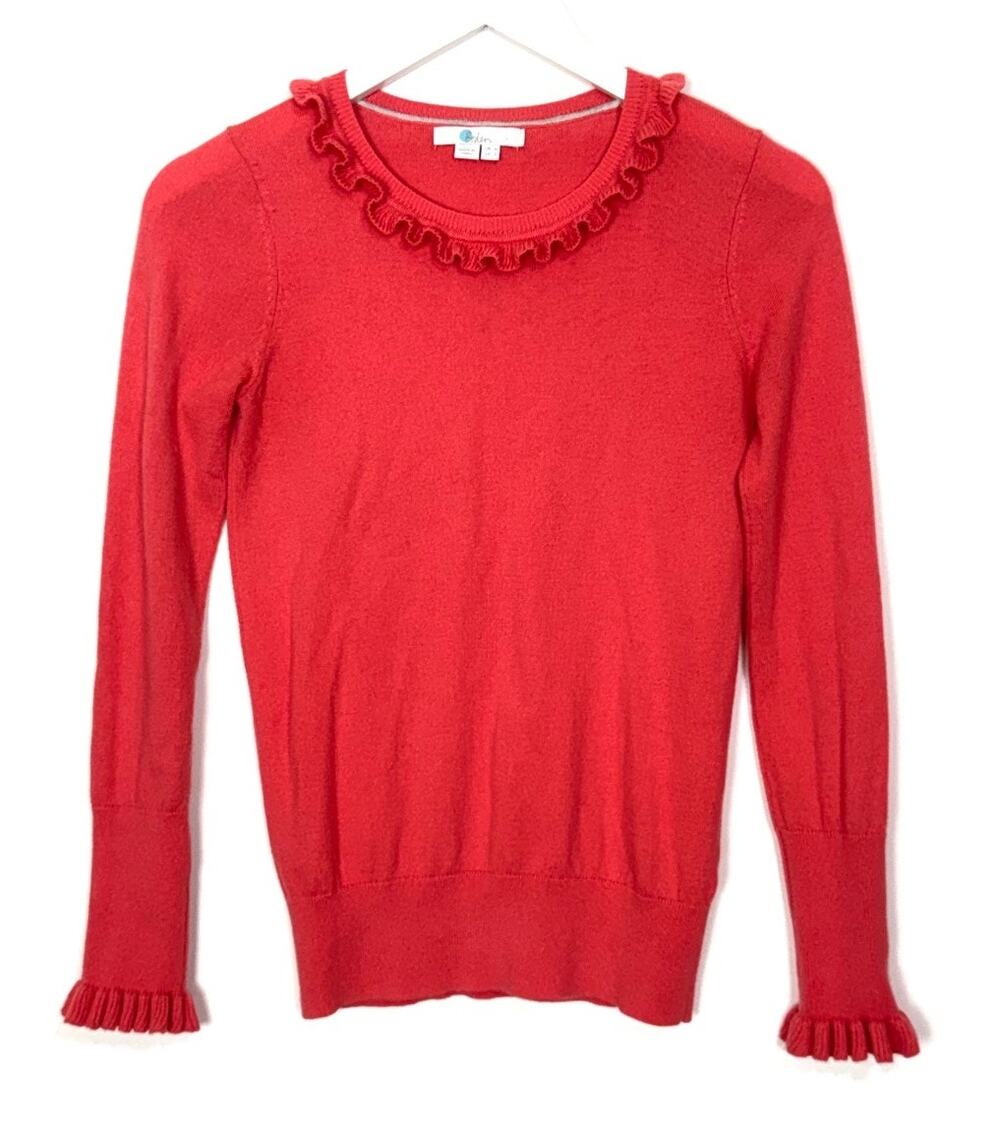 Boden Ruffle Wool Sweater